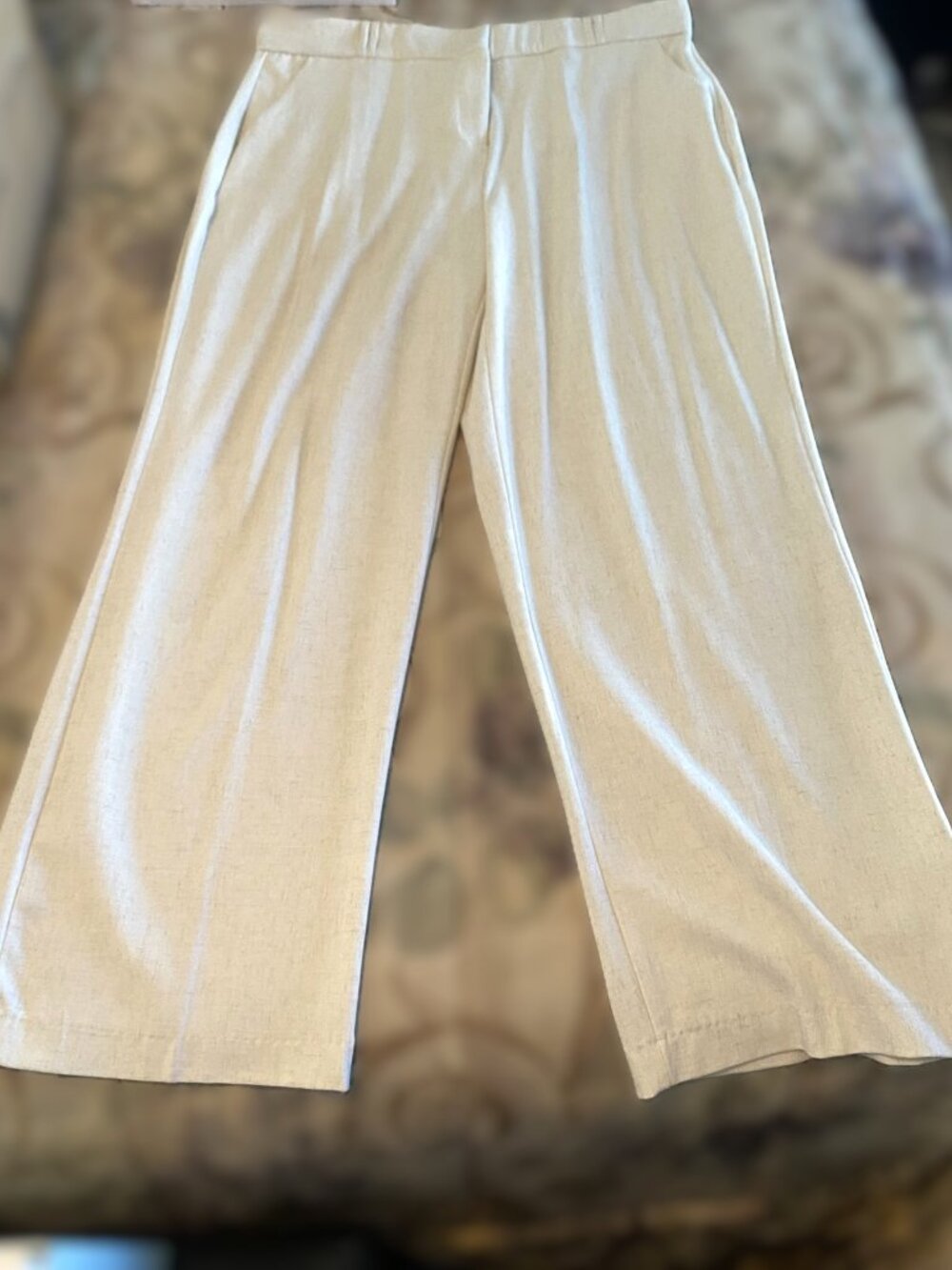 Sag Harbor Stretch Flax Linen Blend Pants Size 16P Petite